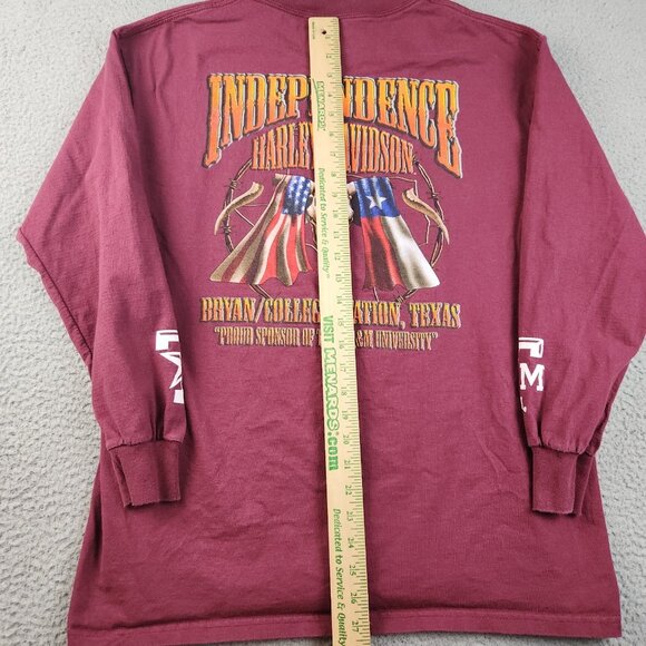 Harley Davidson Shirt Large Texas Independence College Station Long Sleeve Logo - Picture 9 of 11